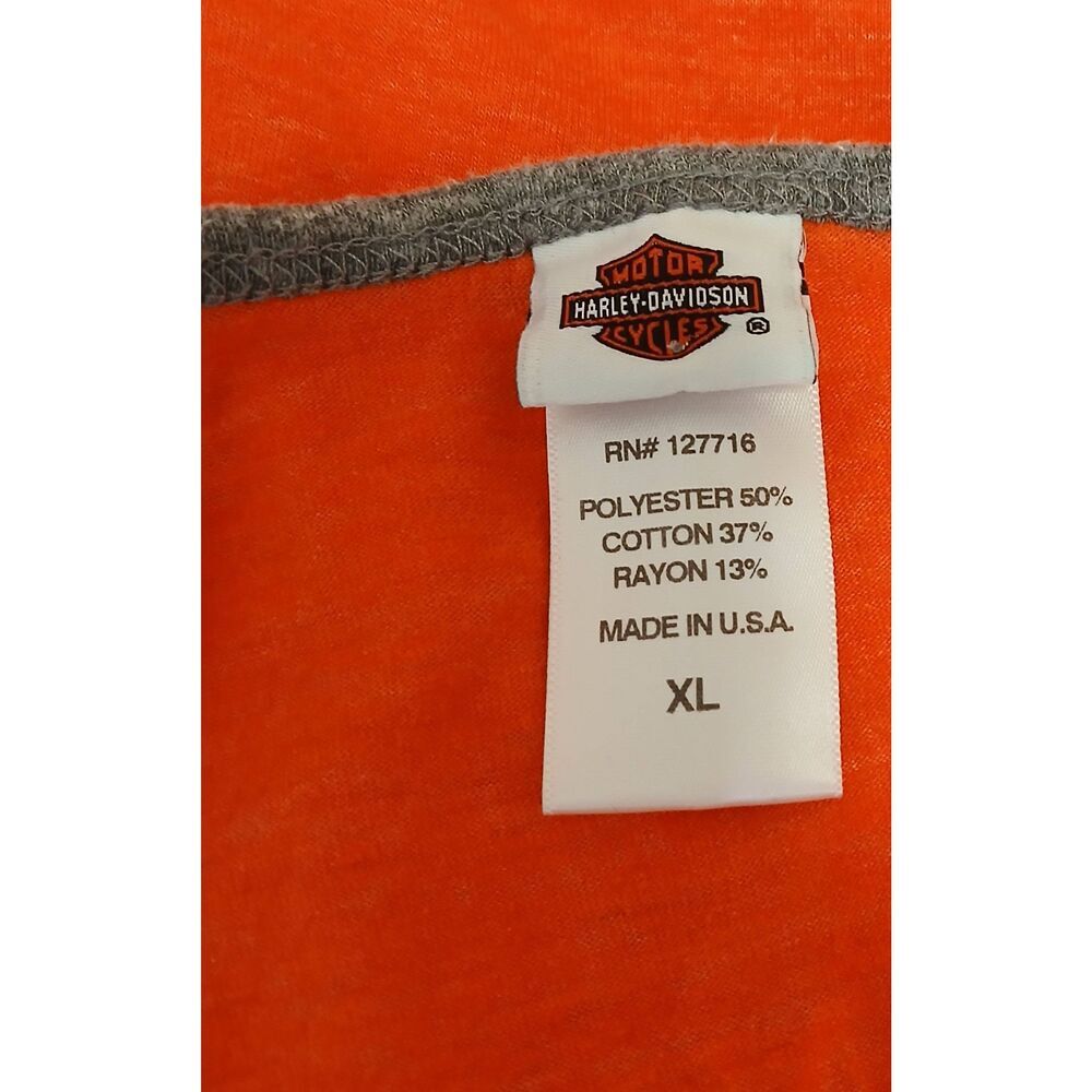 Harley Davidson womens xl motorcycle tank orange moroneys newburgh new york - Picture 6 of 8